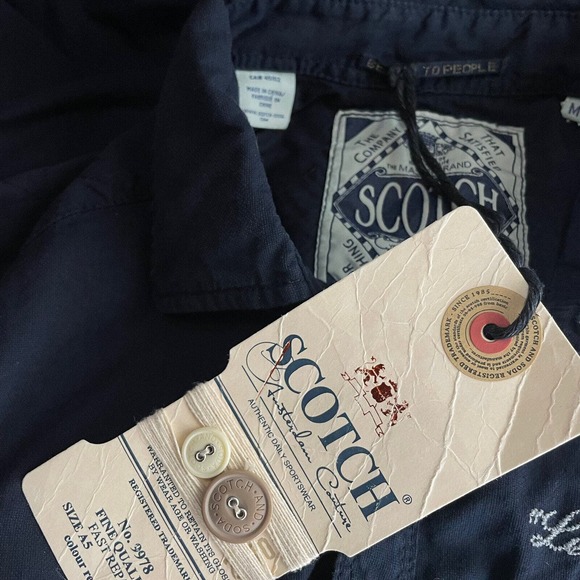 scotch soda doc azur embellished button up shirt Size M - Picture 7 of 13